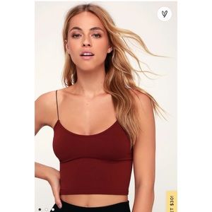 Free People Brami Wine Red Bra Top - Size Med